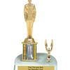 Lightning Series - 1 Column Trophy with Trim - Military