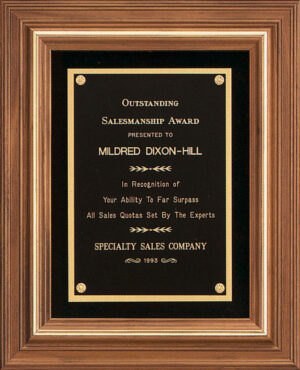 American Walnut Frame Plaque - 13" x 16"