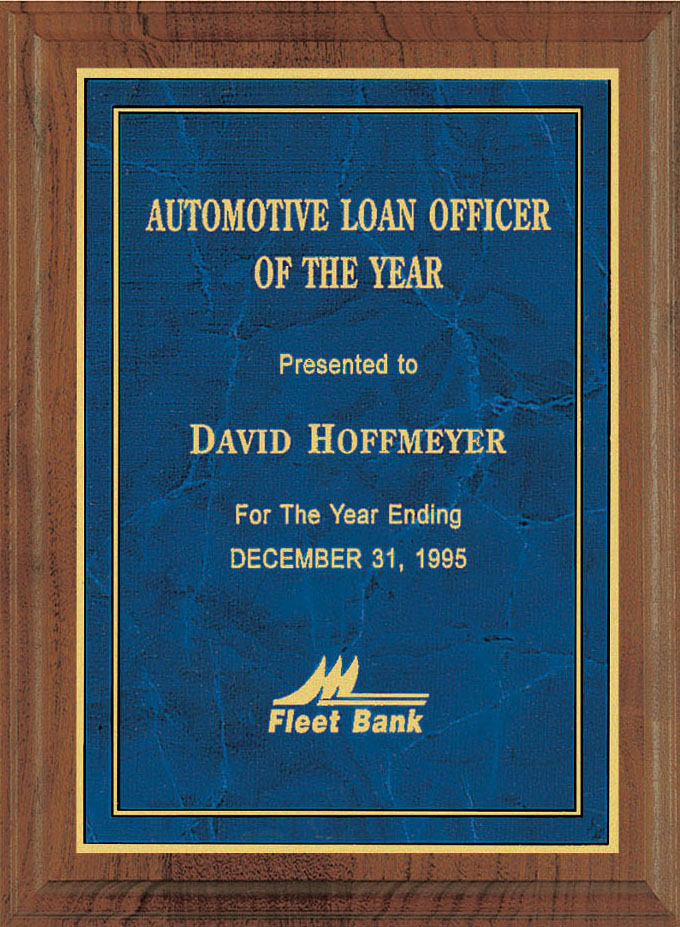 American Walnut with Milano Marble Plaque - 7" x 9"