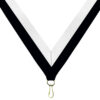 1 1/2" x 32" Snap Clip "V" Neck Ribbon - Black & White