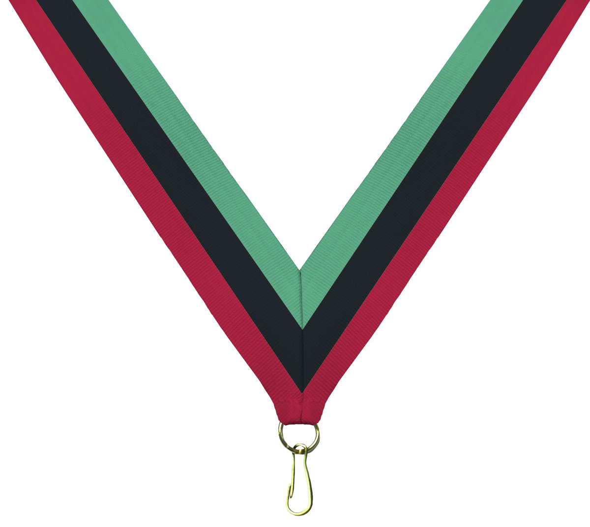 1 1/2 inch x 32 inch Snap Clip Red, Black, & Green Ribbon