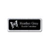 Black Aluminum Name Badge with Back Plate