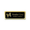 Black Steel Name Badge with Back Plate