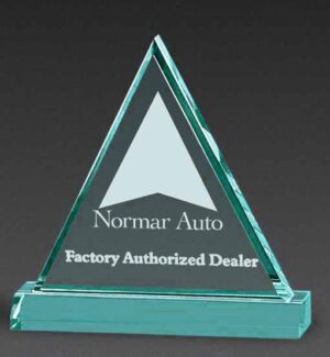 Beveled Triangle Award - Jade - 7" x 6¾"
