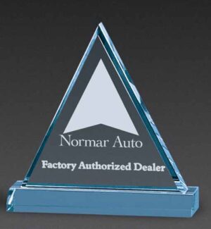 Beveled Triangle Award - Blue - 8" x 7¾"