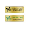 Brushed Gold Metal Name Badge - Thin Trade Show Style